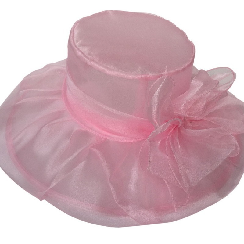 Mesh Women's Hat European and American Summer New Organza Large Rim Sunshade Hat Foldable UV Protection Beach Topper