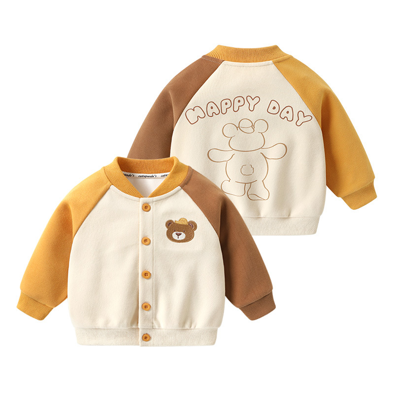 Kaka Panda Baby Clothes Boys Baseball Suit Coat Spring Clothes Spring and Autumn Girls Baby Children's Jacket Children's Clothing Fashion