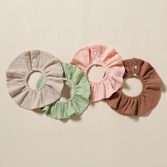Baby saliva towel baby 360 degree bib cotton 4 layer gauze absorbent saliva pocket children's saliva bib