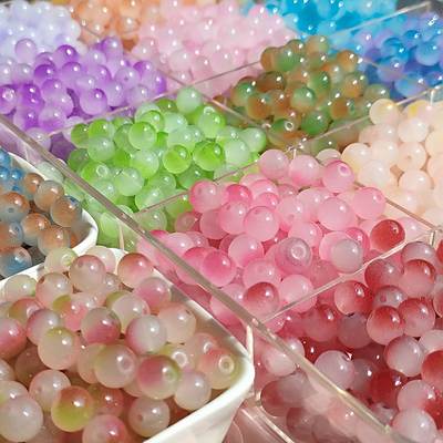 8mm two-color glass beads gradient loose beads handmade diy bracelet accessories wholesale necklace jewelry beaded material