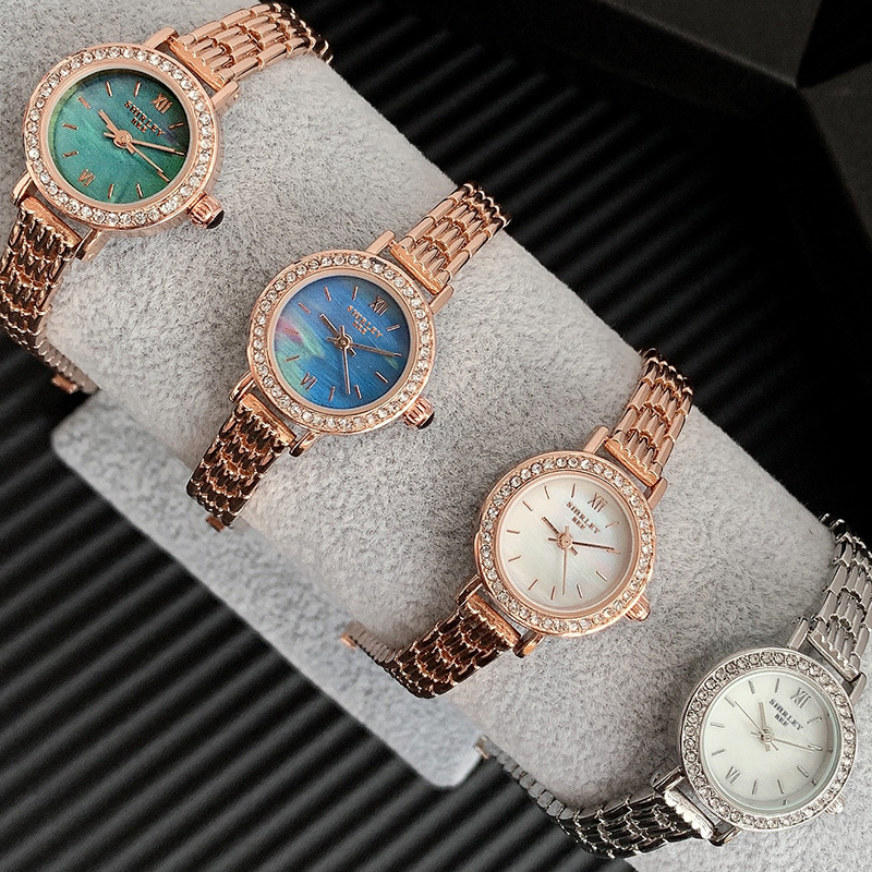 Rose small gold watch factory bracelet watch for women with diamond mother-of-pearl dial quartz watch for ladies Luo family watch WeChat merchant
