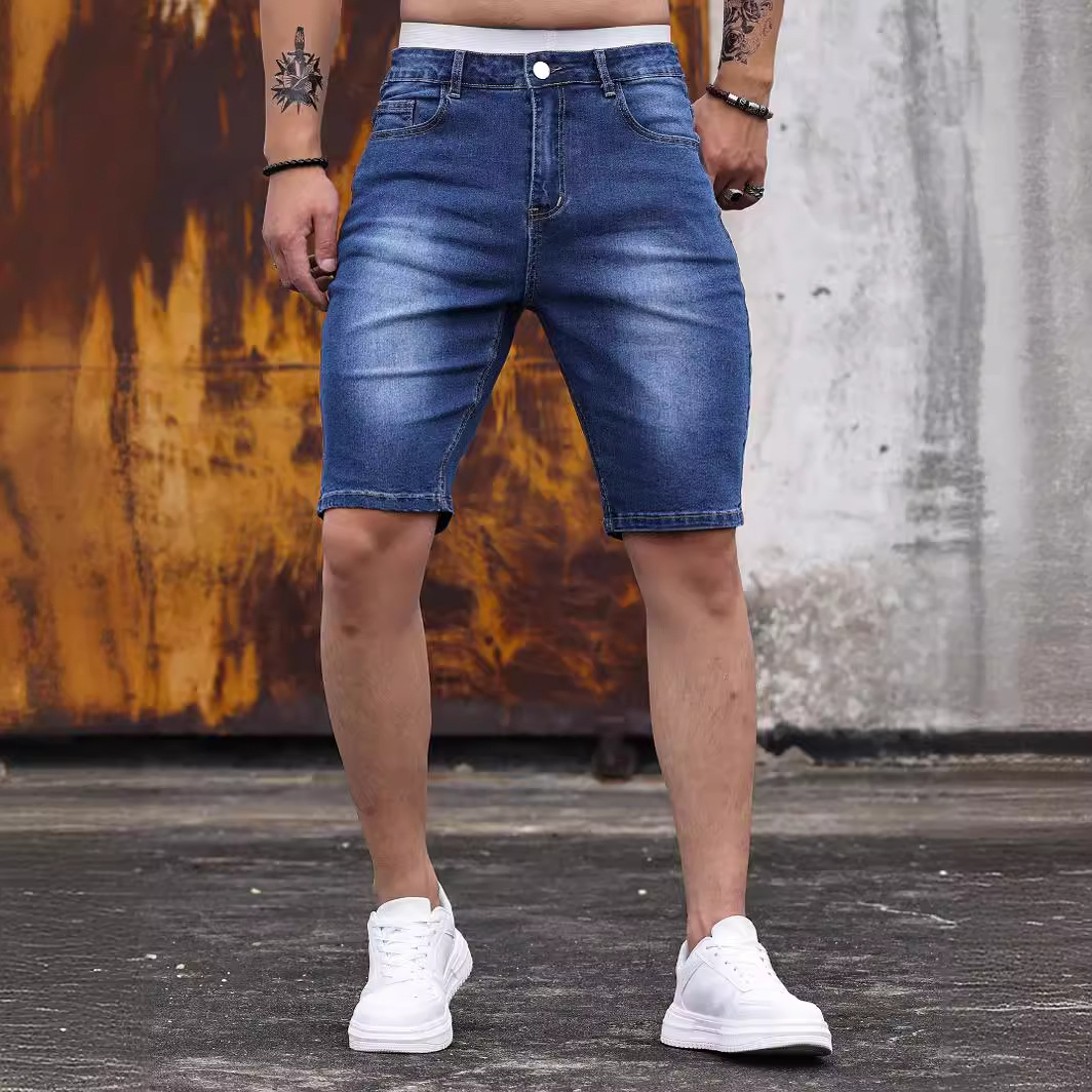 Across Europe and the United States men's stretch Denim shorts Amazon AliExpress men's new Denim shorts new