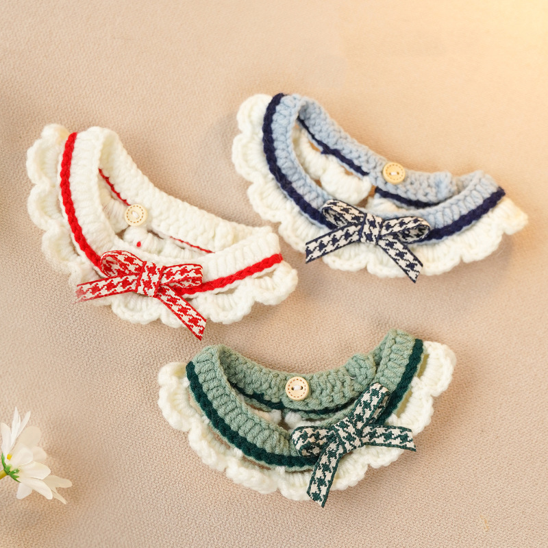 Hand-woven cat collar kitten dog scarf necklace cat collar saliva towel accessories pet collar wholesale