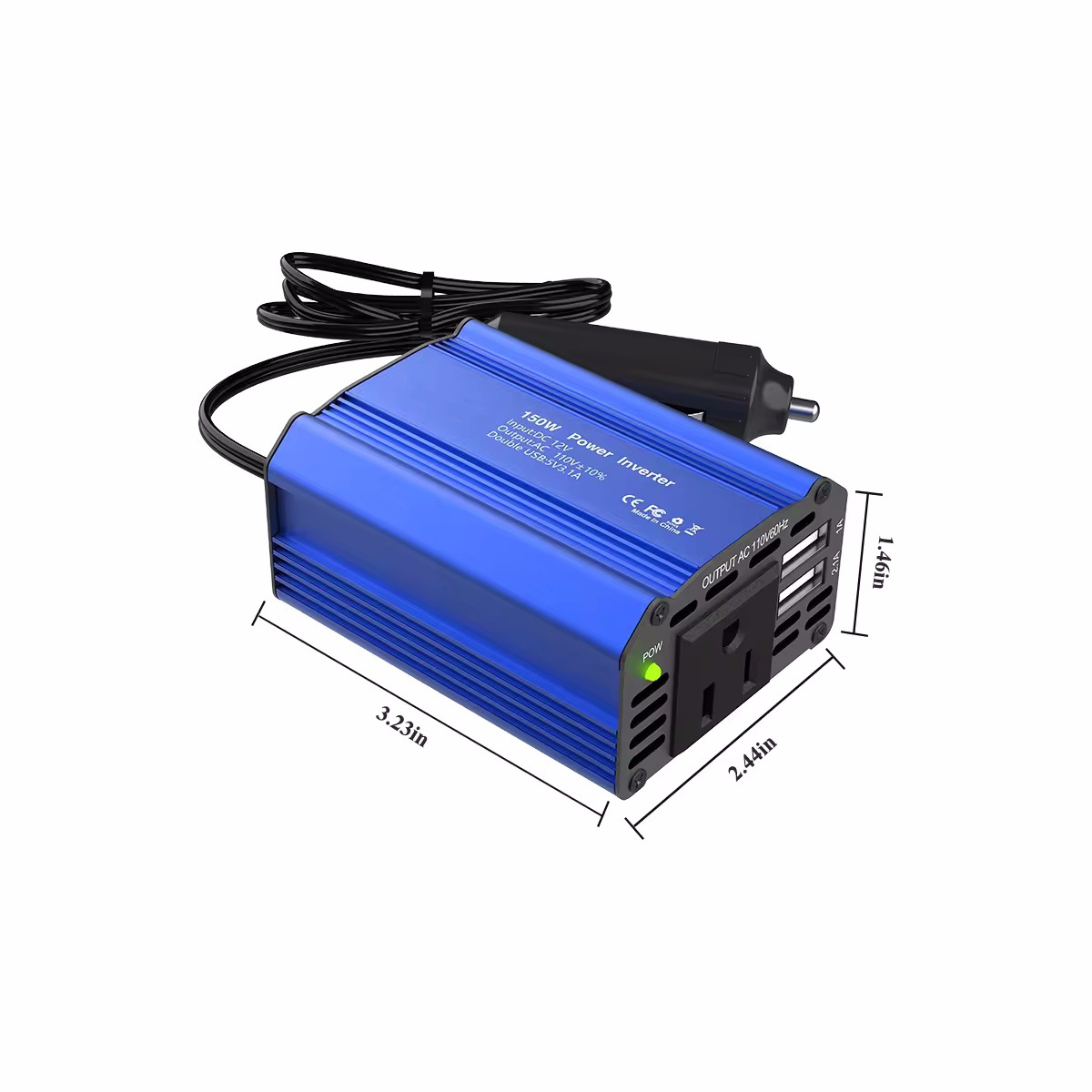 Cross-border new 150W car inverter 12V to 110v220v automotive inverter power converter booster