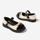 Girls' Leather shoes little girl flat loafers fashion color matching single shoes soft bottom children's shoes student British style shoes