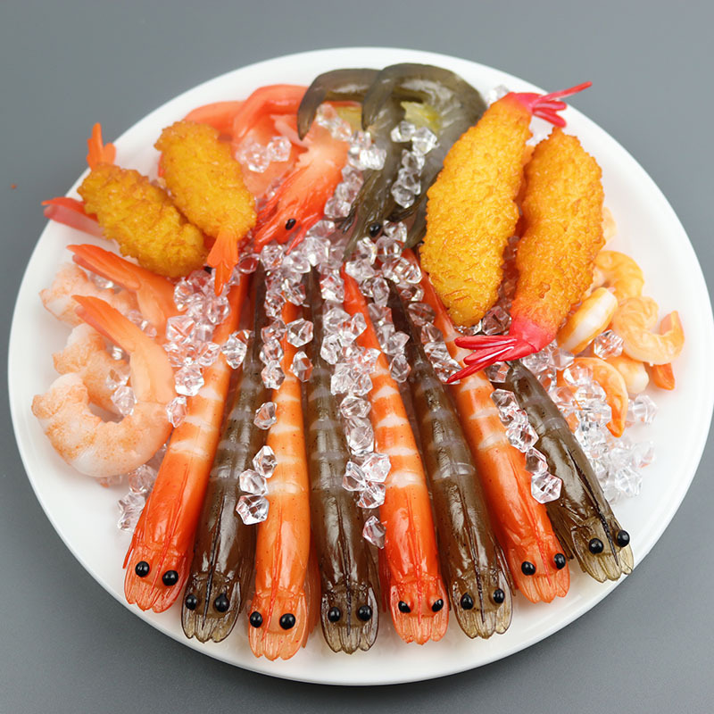 Artificial Shrimp Lobster Model Fake River Shrimp Sea Cucumber Plastic Shrimp Toy Restaurant Seafood Decoration Props