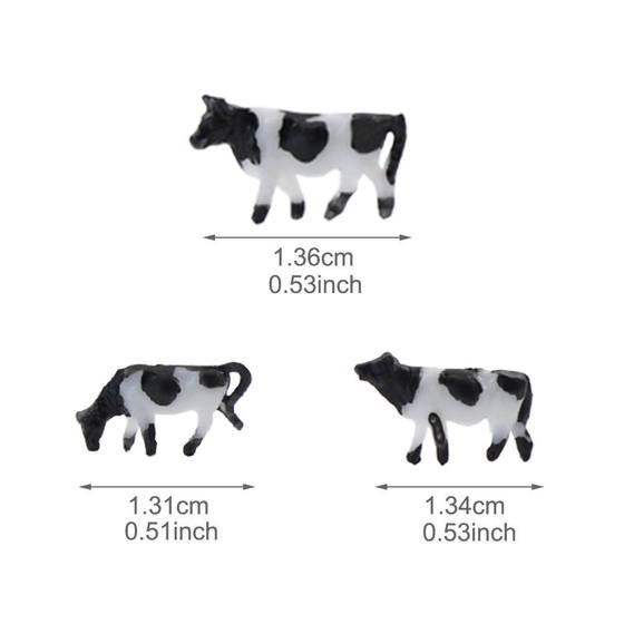 Solid simulation animal model suit farm animal toy black and white cow