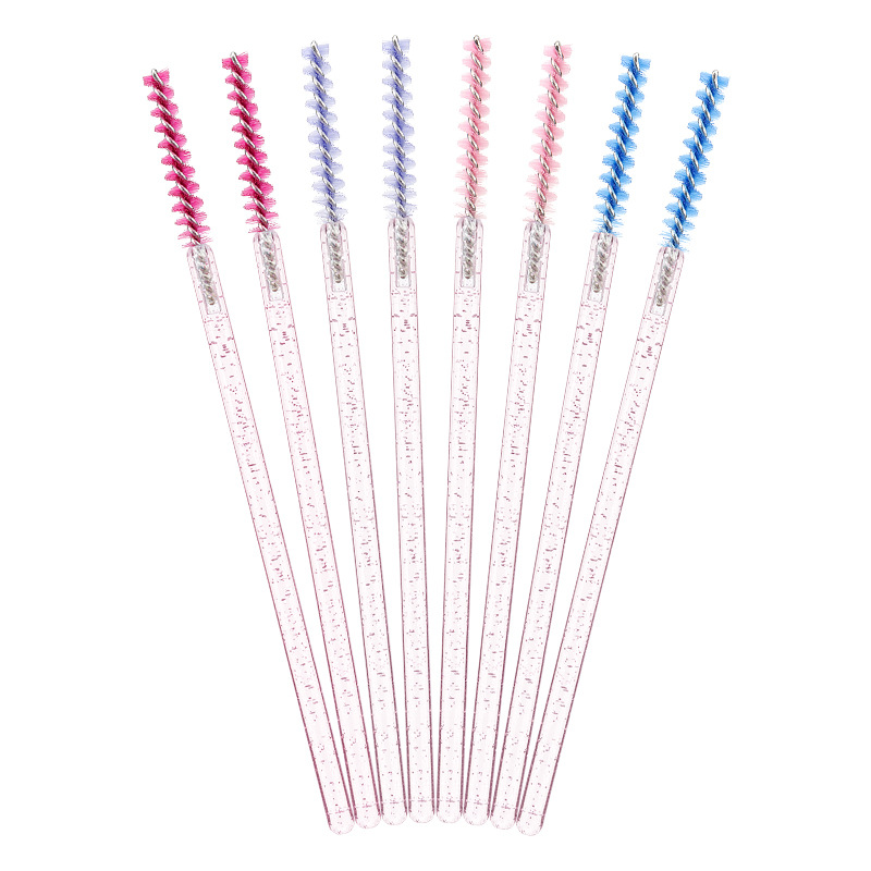Wholesale disposable eyelash brush crystal rod grafting eyelash small eyebrow brush convenient color solid rod eyelash comb