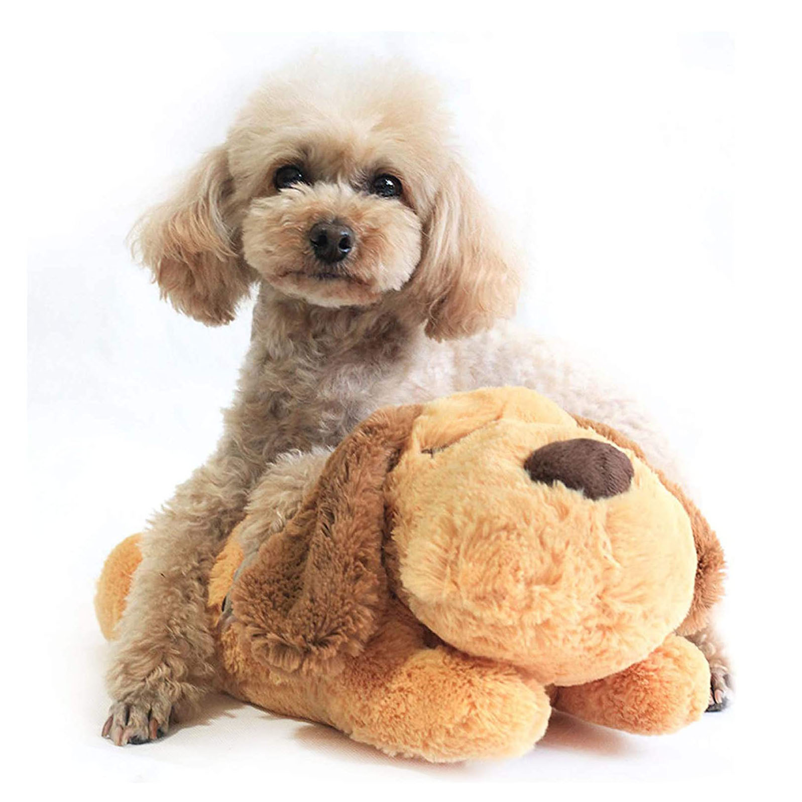 Pet Pacifying Toy Plush Dog Interactive Heartbeat Pet Toy Anxiety Companion Sleep Toy Cat Dog Toy