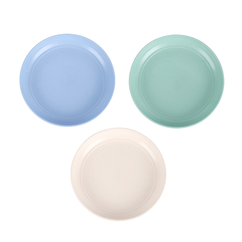 Wheat Straw Disc Household Plastic Fruit Dish Fiber Vegetable Snack Dessert Dessert Large Dinner Plate