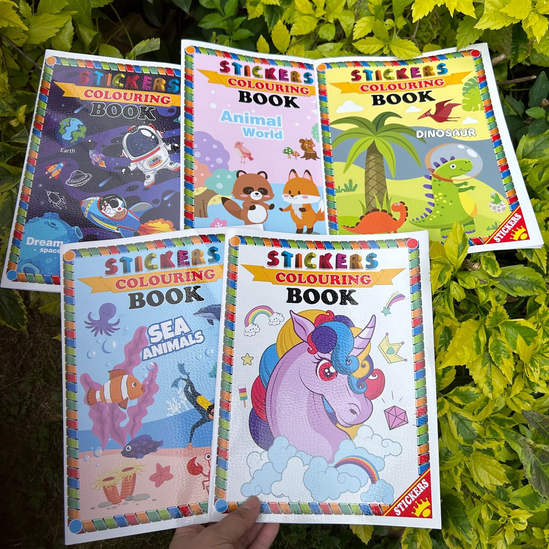 A4 Cartoon Children's Drawing Colors with Stickers Colors Ice and Snow Unicorn Drawing Learning Stationery