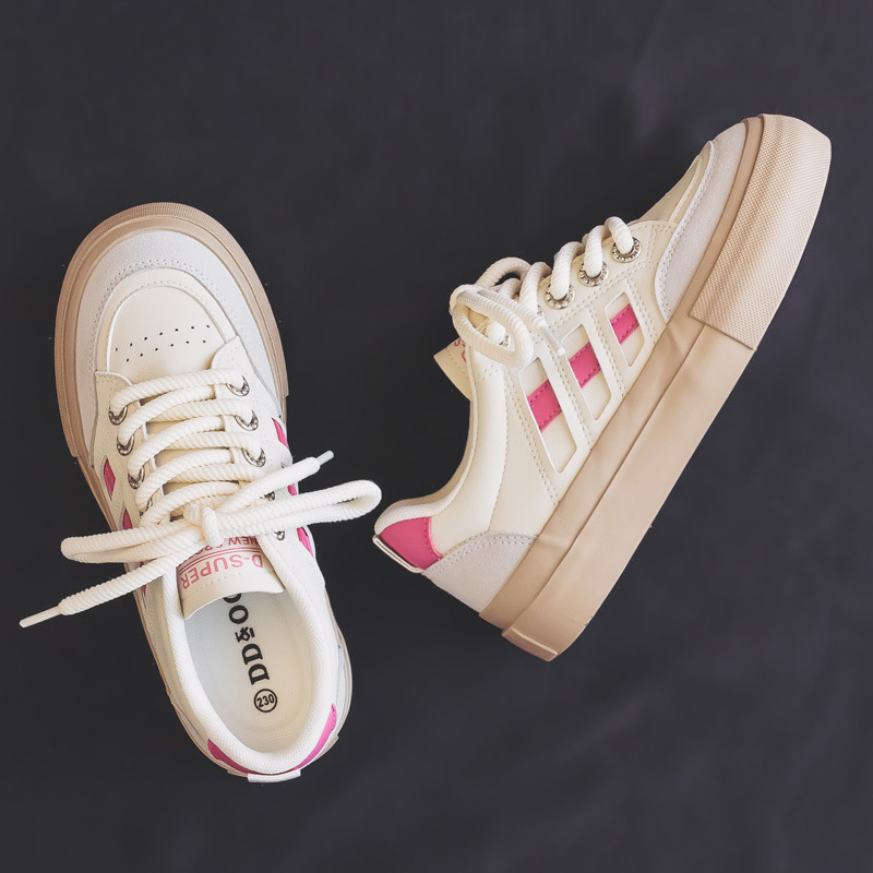 Spring Leather White Shoes Women's Shoes 2024 New Autumn Explosions All-match Flat Casual Sneakers White Shoes