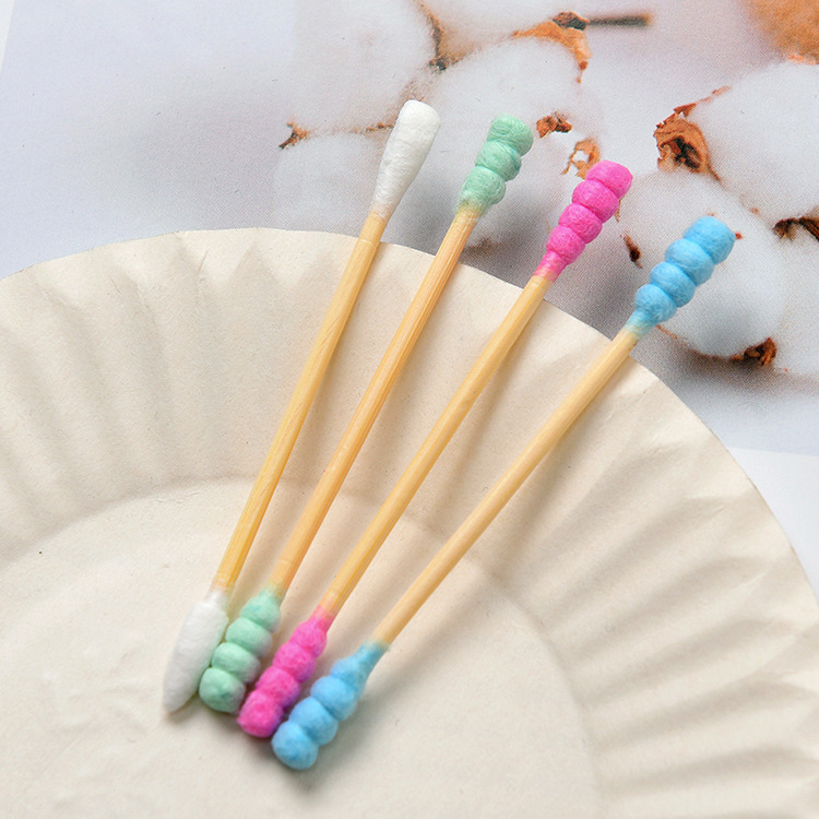 100 Support Ear-out Cotton Stick Color Makeup Remover Cotton Swab Eyeliner Cleaning Double-headed Spiral Pointed Cotton Swab