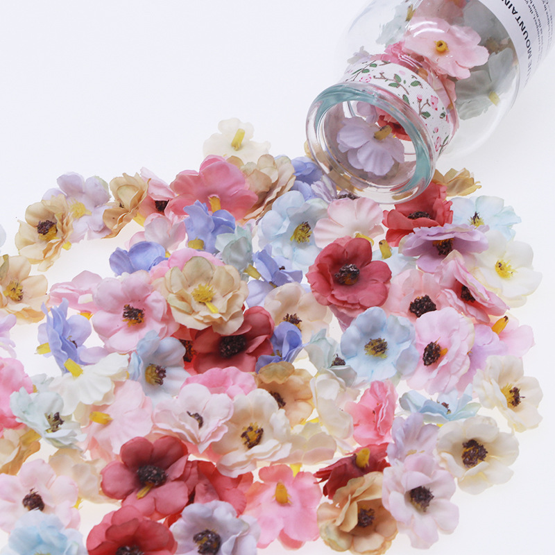3cm artificial flower head small Daisy silk cloth artificial flower accessories artificial flower decoration material wreath artificial flower