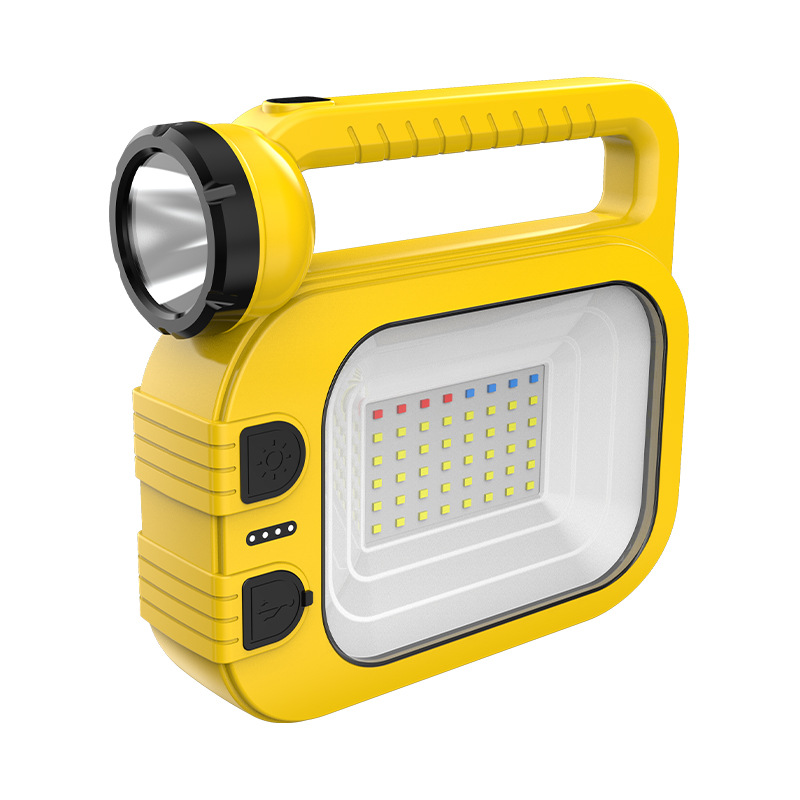 Rechargeable emergency flashlight lighting outdoor camping portable light solar flashlight patrol and other fishing lights