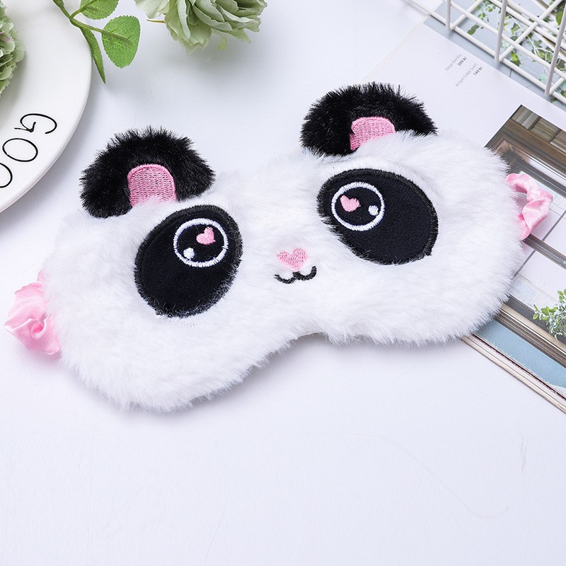 Cross-border new cartoon cute plush eye protection sleep eye mask cute cat creative animation design ice eye mask wholesale