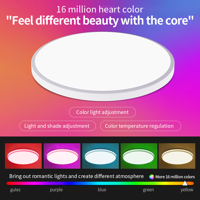 Amazon New Recessed Light RGBCW Full Color Dimmable Smart RF Remote Bedroom Round LED Recessed Light
