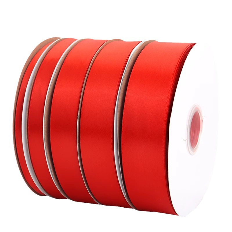 Red Encrypted Ribbon Satin Ribbon Gift Cake Packaging Ribbon Flowers Wedding Clothing DIY Hair Accessories Ribbon