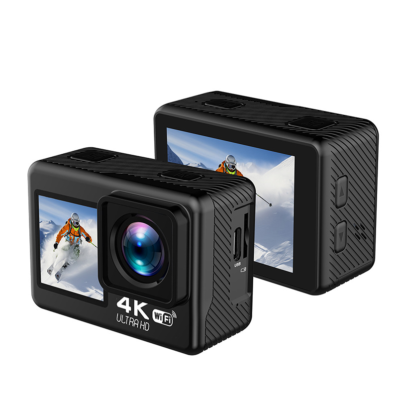 Cross-border sports camera 4K HD dual color screen waterproof anti-shake outdoor camera WiFi interconnected sports DV camera