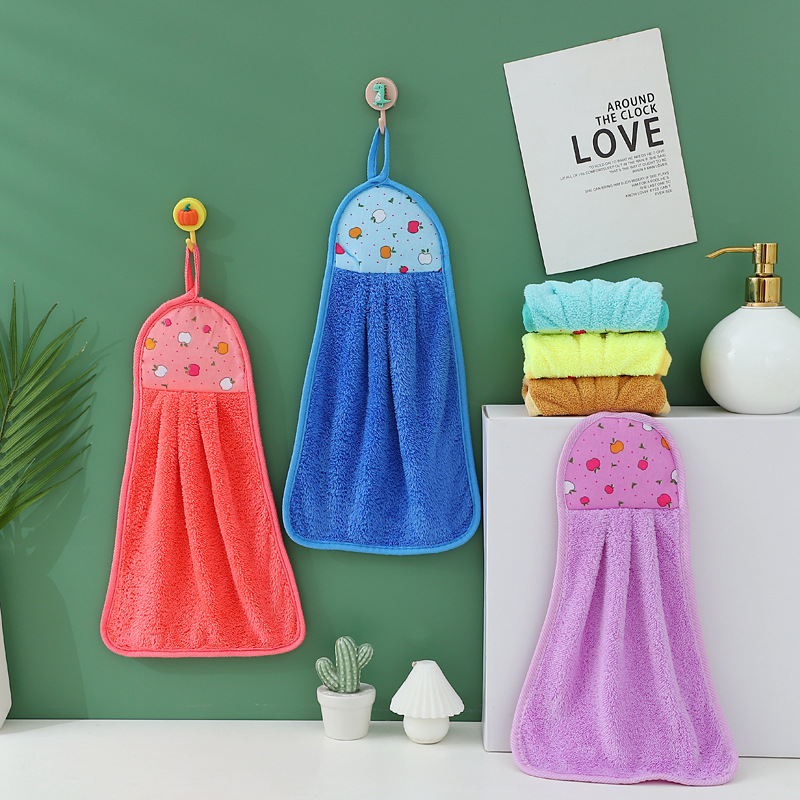 Coral fleece towel can be hung kitchen thick cleaning towel gift advertising towel