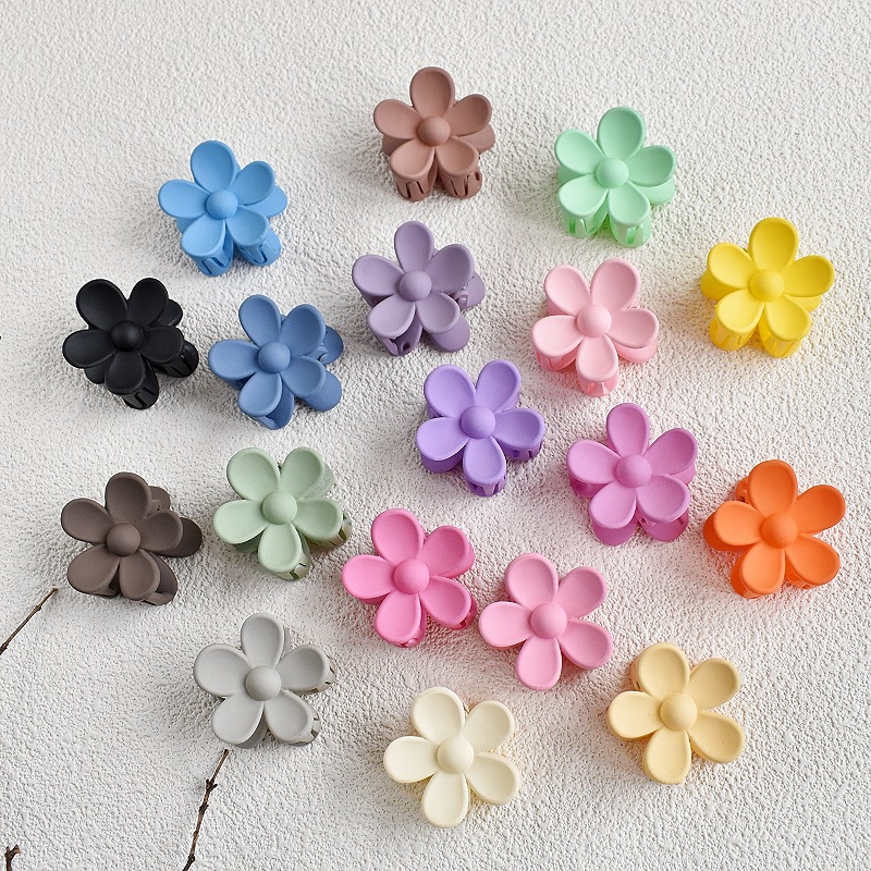 Korean style candy color frosted flower hair clip Amazon hot selling factory wholesale back head updo hair clip hair grip for women