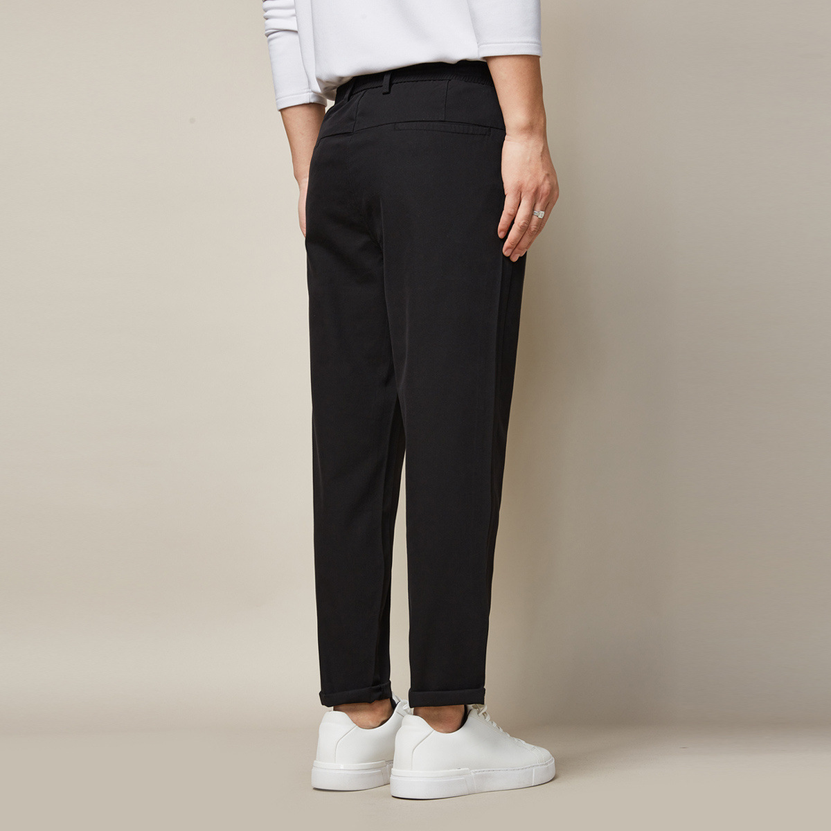 Mo Maike Men's Mid-Waist Draping Men's Casual Pants Spring and Summer Small Straight Pants Loose Ankle-Length Pants Men's 9113