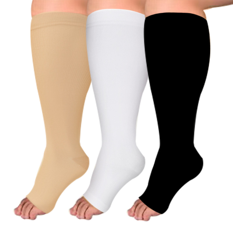 Meias de pressão de nylon para enfermeiras, fertilizantes Plus, meias de compressão para corrida e fitness para homens e mulheres, modelos europeus e americanos_voghion.com