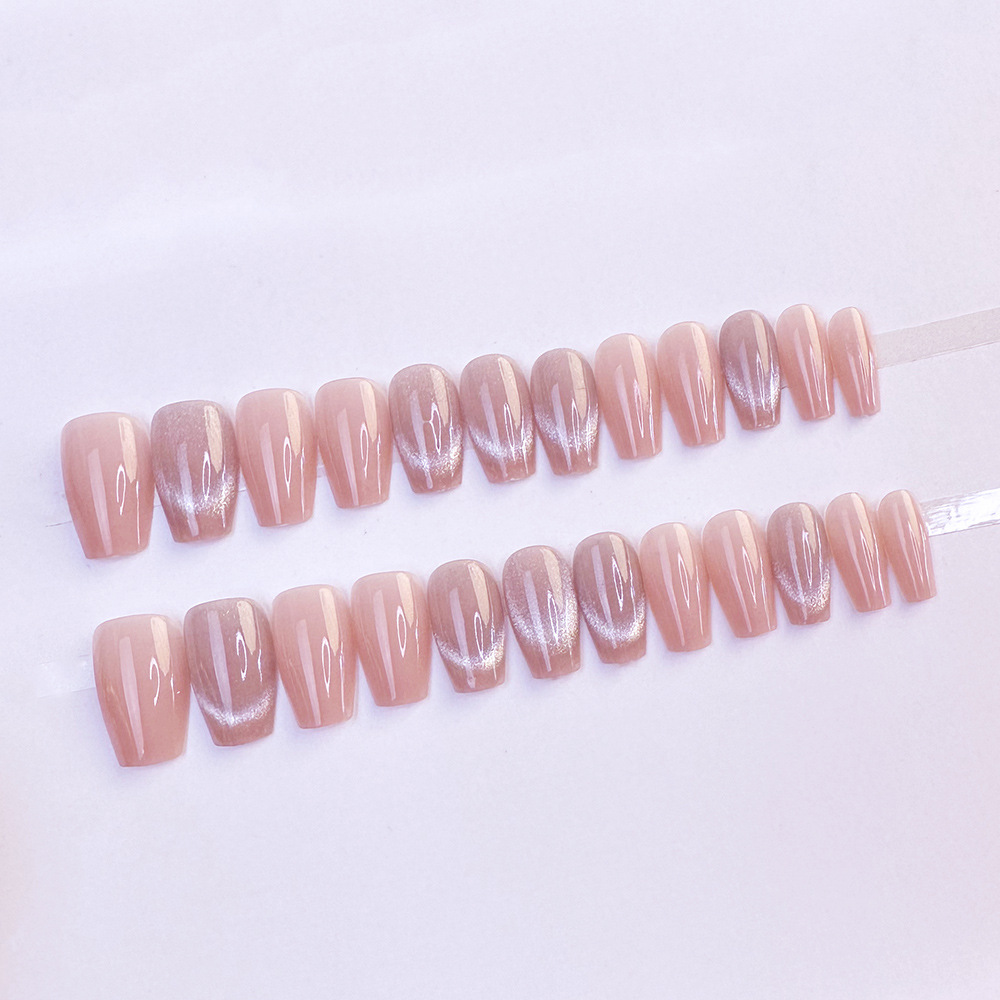 Smile cat eye wear manicure fake fingernail patch fashion short ladder removable nails finished manicure wholesale