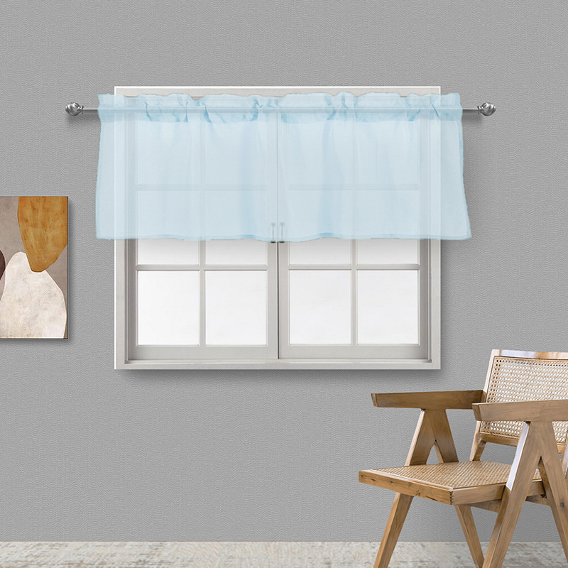 Factory supply solid color hemp yarn curtain rod curtain kitchen curtain curtain foreign trade finished curtain