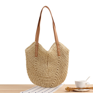 A generation of new hand-woven bag fashion shoulder Women's bag straw bag paper rope holiday beach bag shoulder bag
