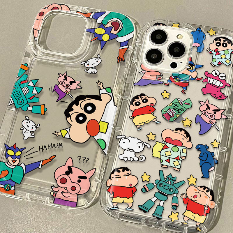 Cartoon Crayon Shin New iPhone14 Apple 15Promax Air Cushion Phone Case 13 Painted 12 Transparent 11 Airbag