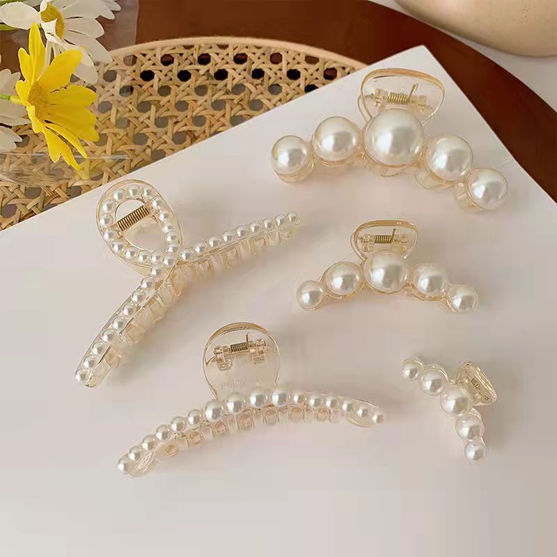 Small size pearl hairpin back head bath clip large elegant temperament shark clip hair clip hair clip hair clip headdress