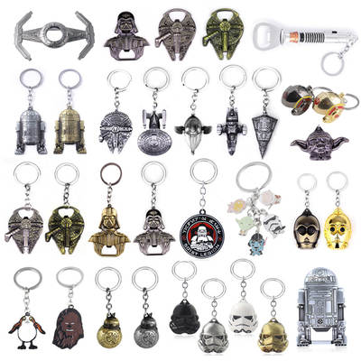 Cross Border Surrounding Star Wars Black Samurai White Samurai BB8 Spaceship Keychain Bottle Opener Pendant