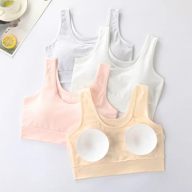 Cotton Underwear 12-18 Years Old Developmental Junior High School Students High School Students No Steel Ring Anti-sagging Tube Top Girls' Vest