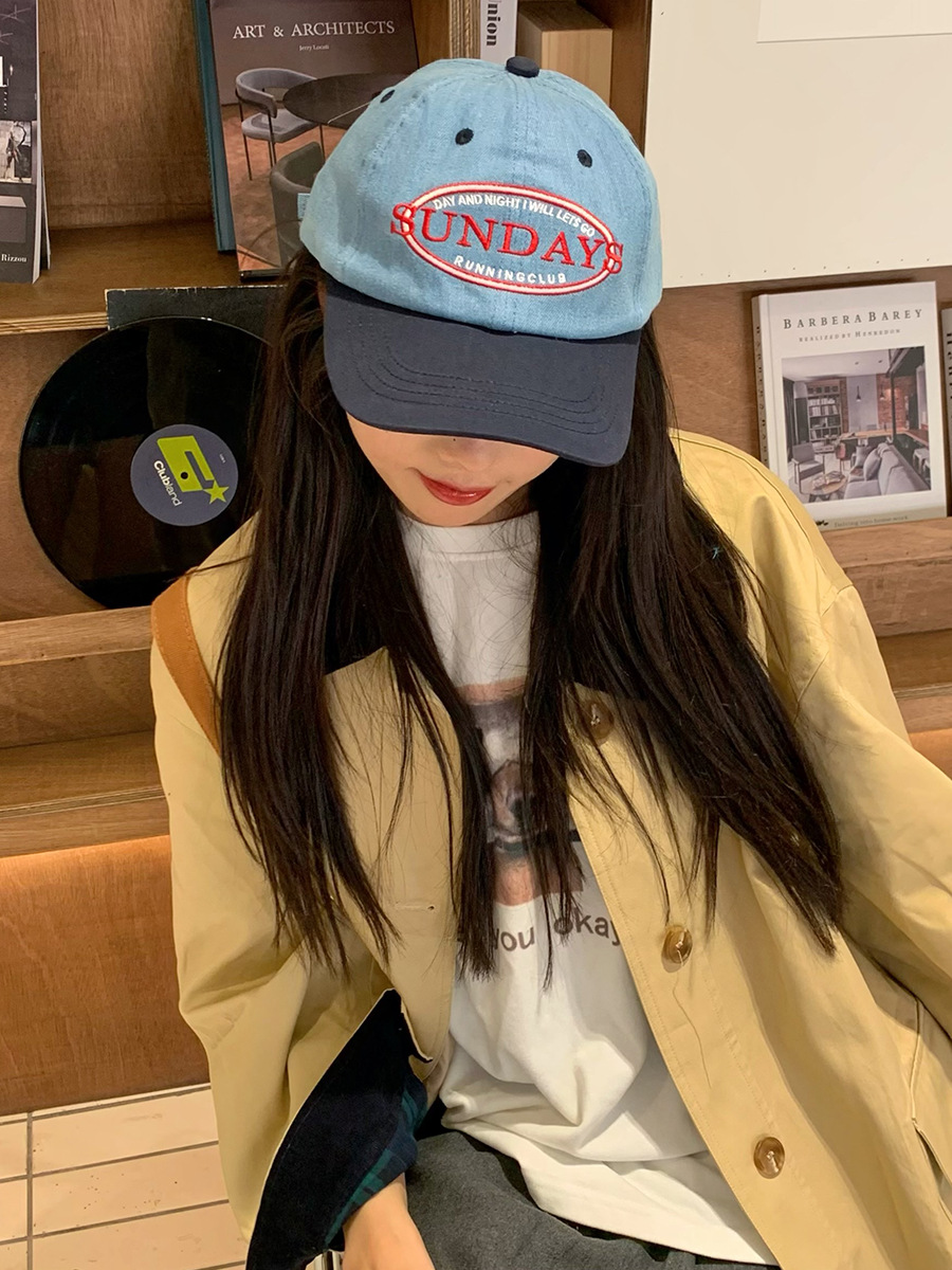 Granny Chen/Age-reducing Face Small Baseball Cap Female Korean Versatile College Cap Female Embroidered Casual Hat Male