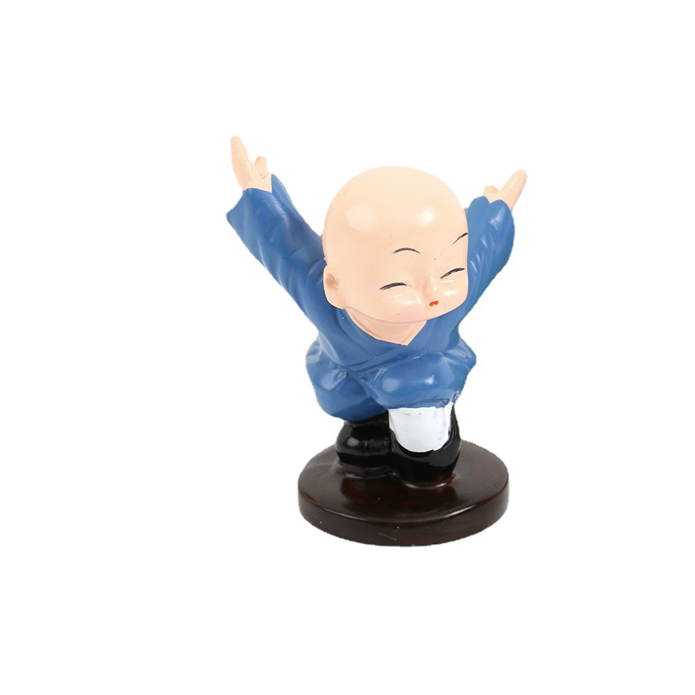 Caiyi Shaolin Kung Fu Boxing Monk Creative Resin Cartoon Doll Martial Arts Gift Craft Gift