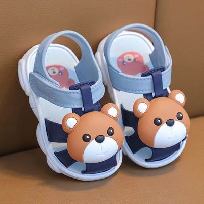 Summer Baby Plastic Toddler Shoes Toddler Non-slip Cute Super Soft Velcro Baby Cartoon Indoor and Outdoor Sandals