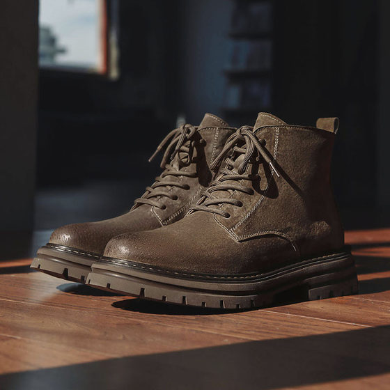 Vintage Martin Boots Men's 2022 Autumn New Short Boots Fashionable All-match Rhubarb Boots Men's British Style Workwear Boots Men's Shoes