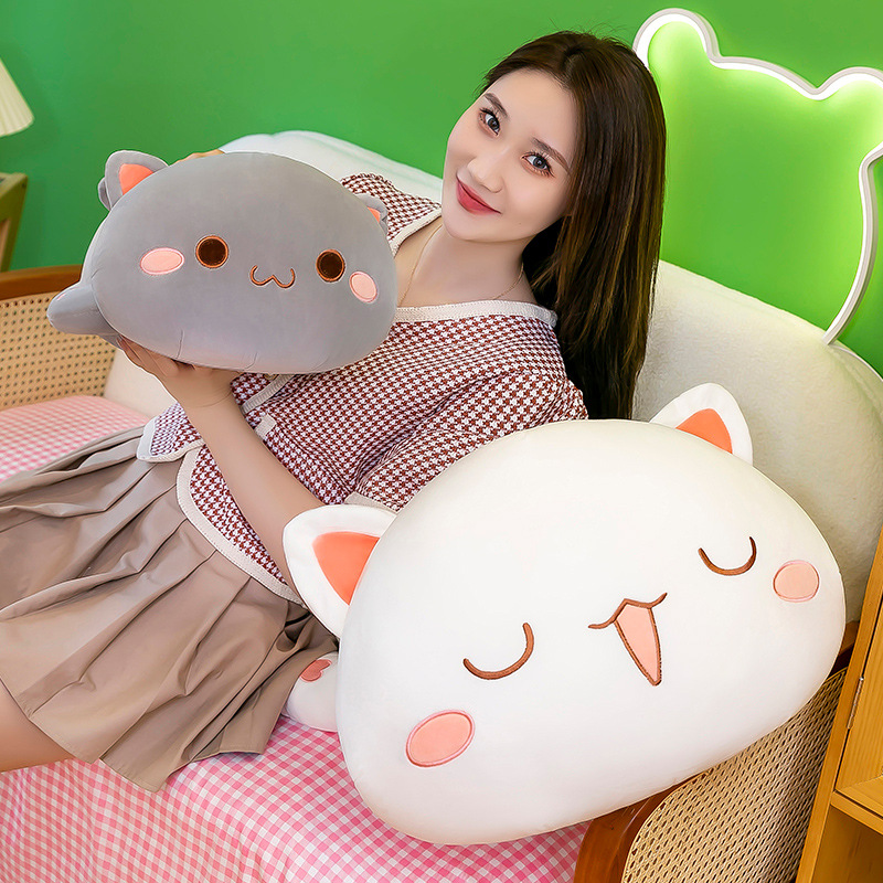 Creative new peach cat doll plush toy lying kitten birthday gift cute cat pillow doll