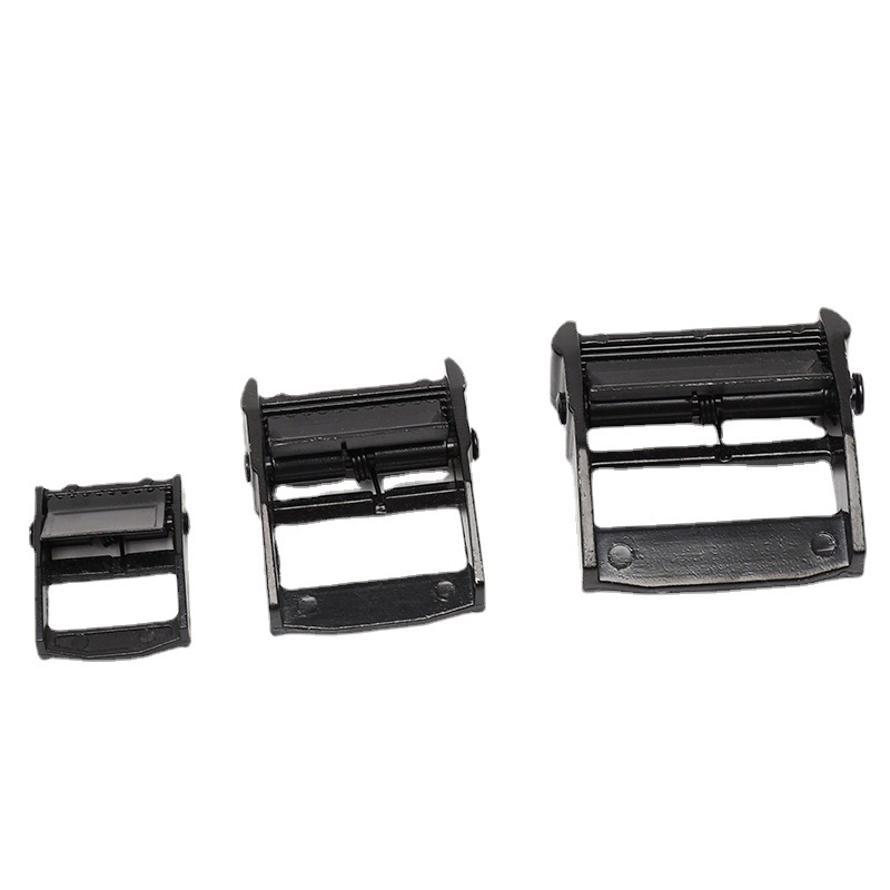 Manufacturers supply black electrophoresis zinc alloy press buckle cargo buckle metal belt buckle webbing binding lock buckle