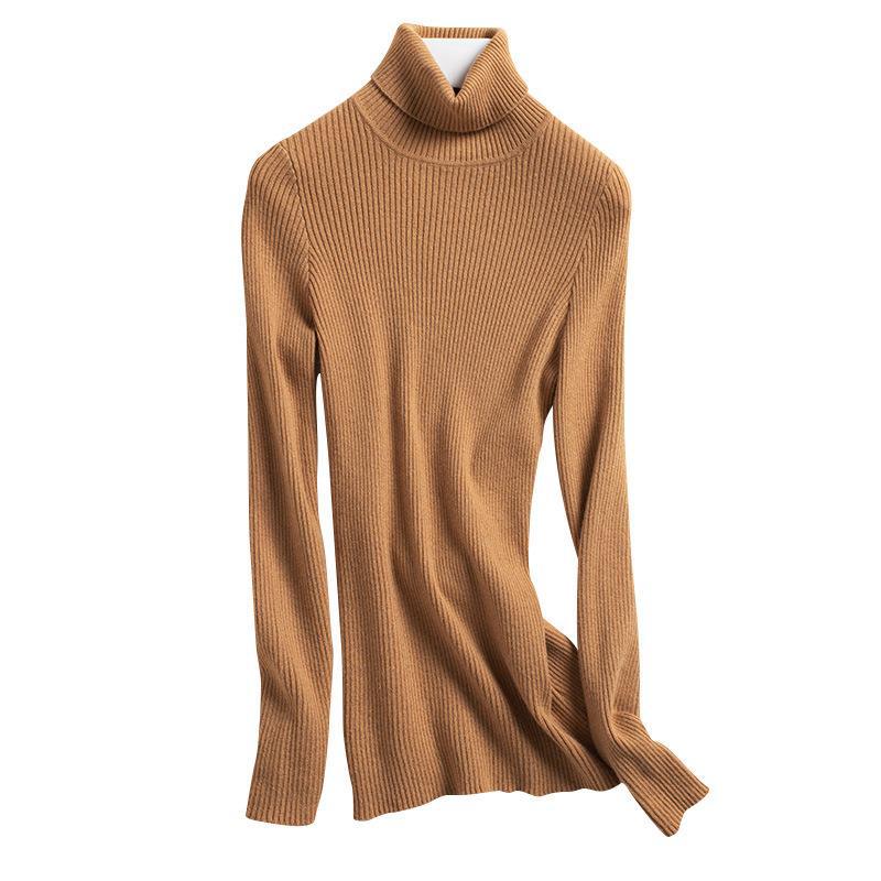 Sweater Women's 2022 Autumn and Winter New Thickened Woolen Sweater Turtleneck Drawbar Pullover Short Lapel Slim-fit Knitted Base Shirt