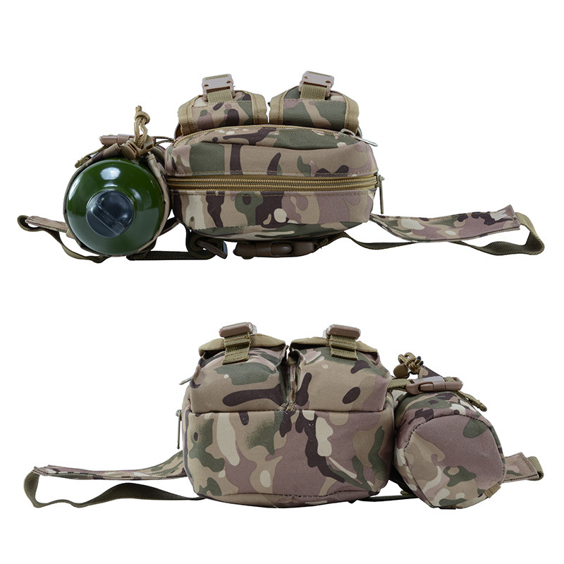 Wholesale canvas camouflage fishing multi-functional Luya kettle bag construction site work sports outdoor tactical men's waist bag