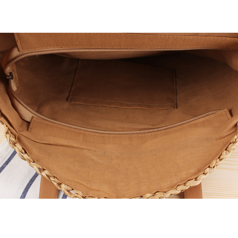 A generation of new simple round shoulder straw bag woven bag beach bag Fashion Women's bag straw bag