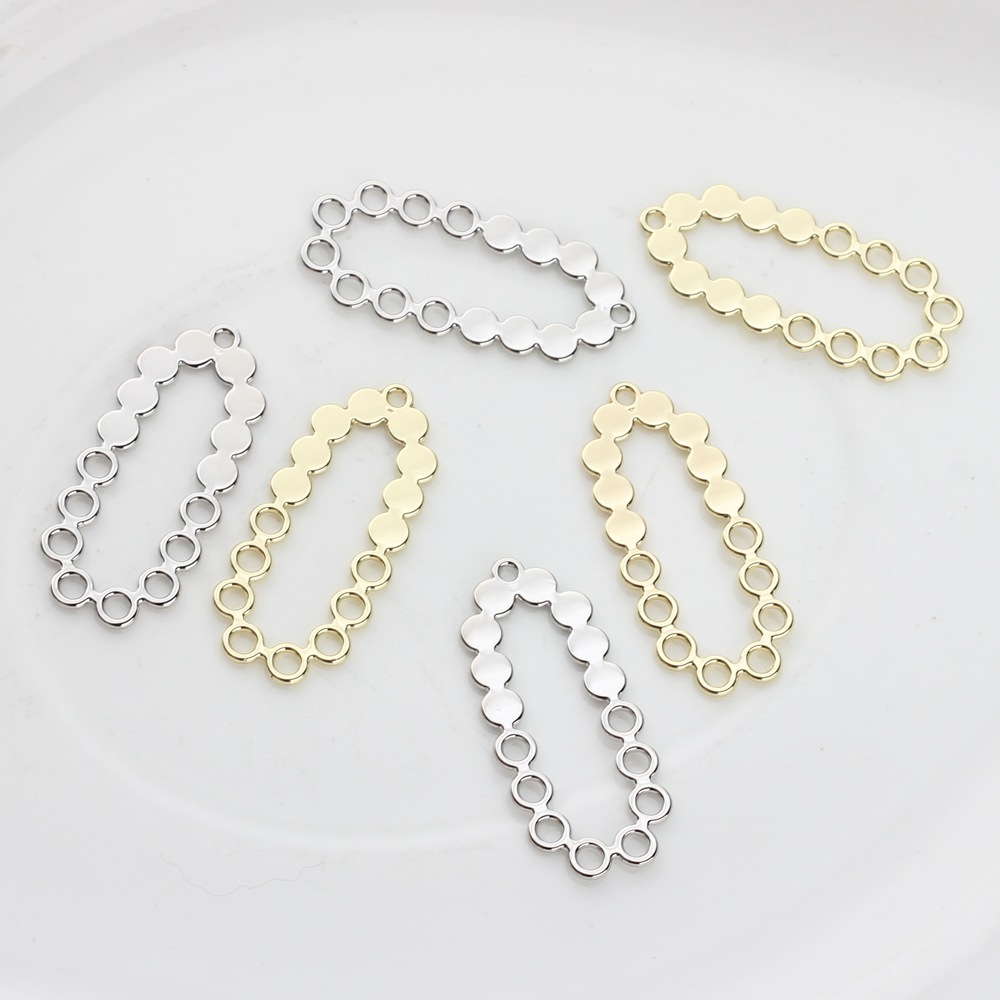 Korean Alloy Irregular Hollow Oval Dot Shape Pendant Accessories diy Jewelry Earrings Accessories Material