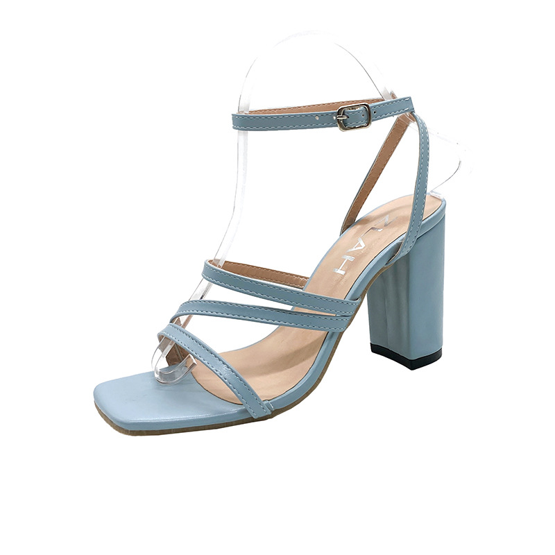 block heel New High Heels women's sandals Europe and the United States large size 2023 foreign trade thick heel square head women's shoes wholesale