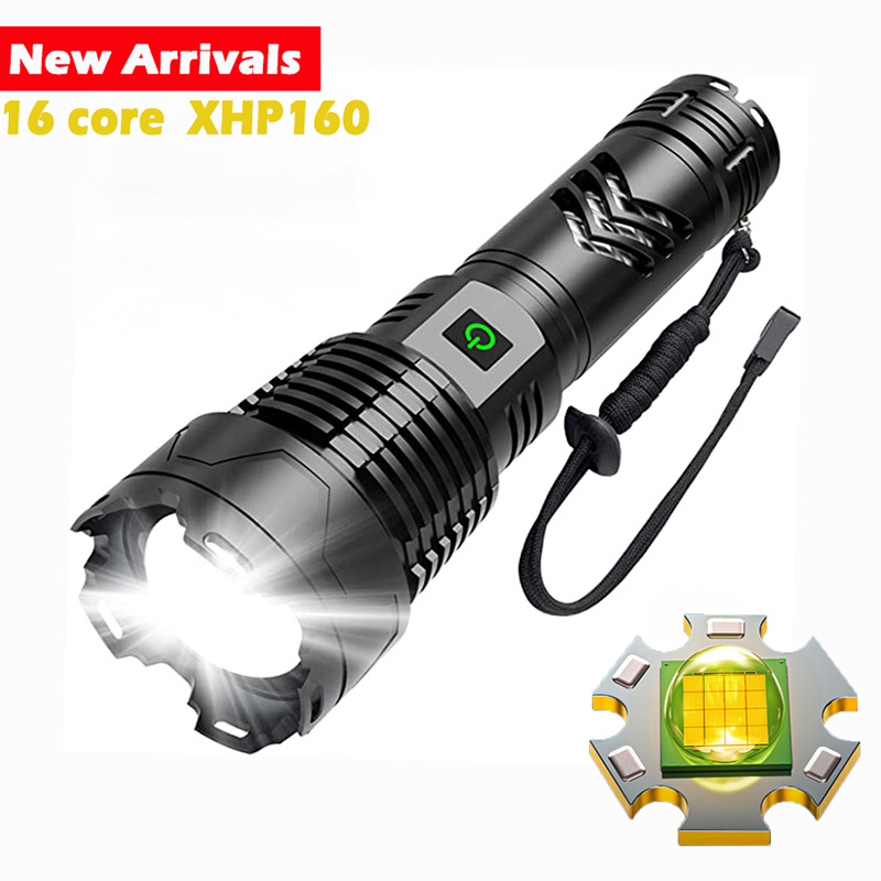 Cross-border xhp199 flashlight xhp160 with charging treasure TypeC fast charging outdoor strong light tactical flashlight