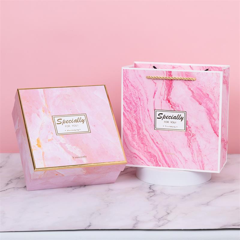 Marble Pattern Set Gift Box Wedding Candy Accompanying Gift Box Birthday Gift Box Empty Box Spot