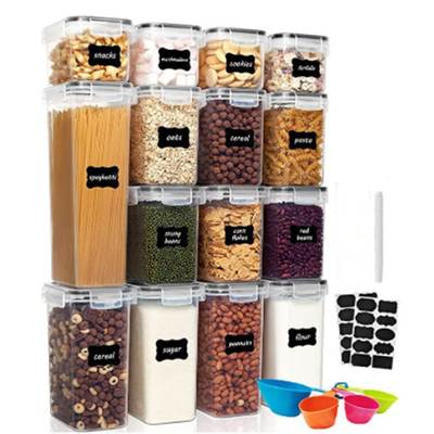 Sealed cans refrigerator kitchen food cans cereals storage cans snacks storage cans pp 15 piece set fresh-keeping box