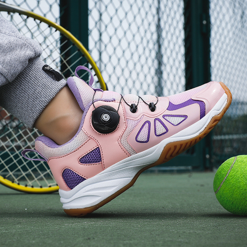 Export Japan rotating button children's professional tennis shoes girls non-slip wear-resistant children's shoes mesh sneaker for boys