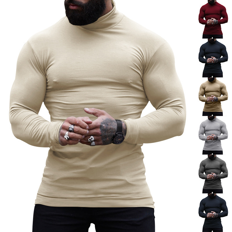 Foreign trade cross-border new solid color turtleneck cashmere sweater slim pullover bottoming sweater men's warm inner wear